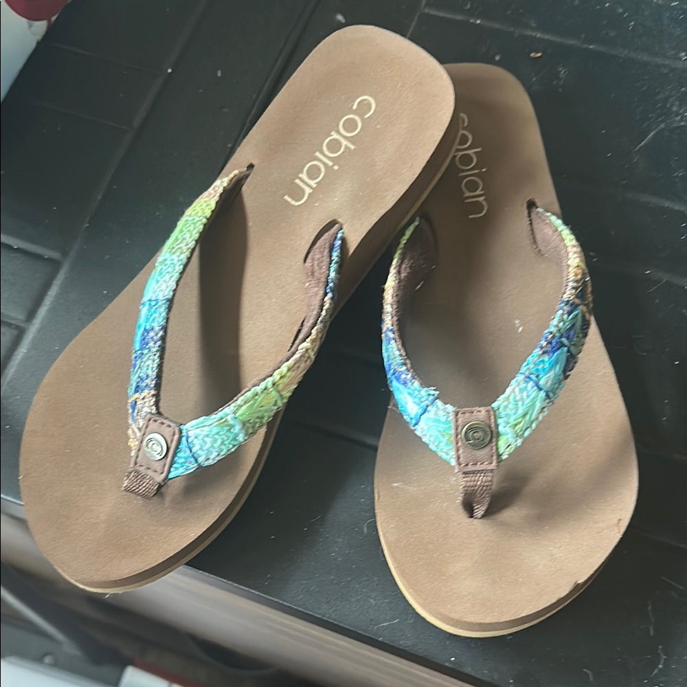 Cobian Blue and Brown Sandals with Stylish Straps